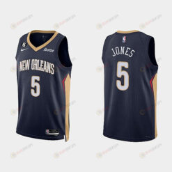 New Orleans Pelicans 5 Herbert Jones 2022-23 Icon Edition Navy Men Jersey