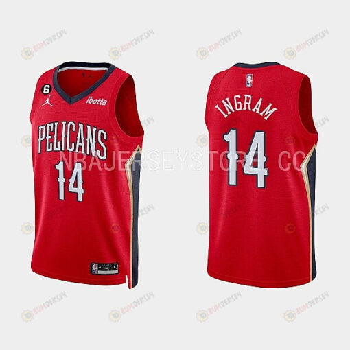 New Orleans Pelicans Brandon Ingram 14 Red 2022-23 Statement Edition Men Jersey