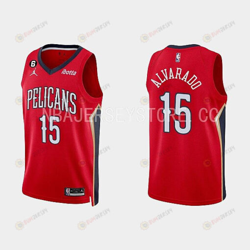 New Orleans Pelicans Jose Alvarado 15 Red 2022-23 Statement Edition Men Jersey