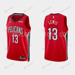 New Orleans Pelicans Kira Lewis Jr. 13 Red 2022-23 Statement Edition Men Jersey
