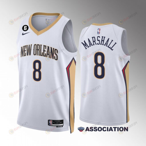 New Orleans Pelicans Naji Marshall 8 Association Edition White 2022-23 Jersey Swingman