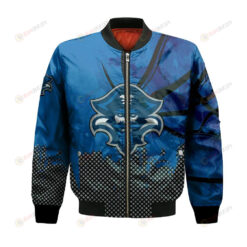 New Orleans Privateers Bomber Jacket 3D Printed Basketball Net Grunge Pattern