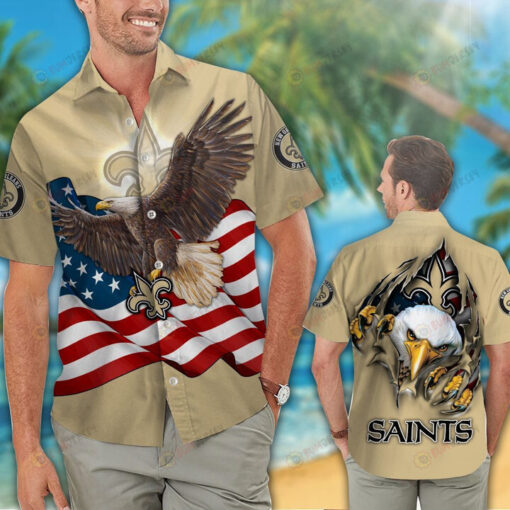 New Orleans Saints American Flag??3D Printed Hawaiian Shirt