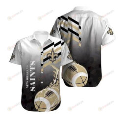 New Orleans Saints Ball Curved Hawaiian Shirt