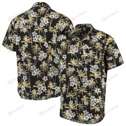 New Orleans Saints Black Floral Woven Button-Up Hawaiian Shirt