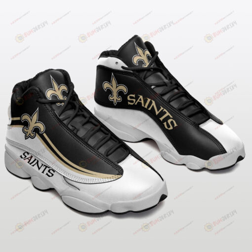 New Orleans Saints Black White Air Jordan 13 Sneakers Sport Shoes