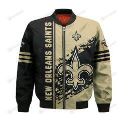 New Orleans Saints Bomber Jacket 3D Printed Logo Pattern In Team Colours