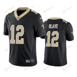 New Orleans Saints Chris Olave 12 Black 2022 Draft Vapor Limited Jersey