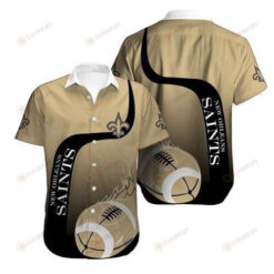 New Orleans Saints Curved Hawaiian Shirt