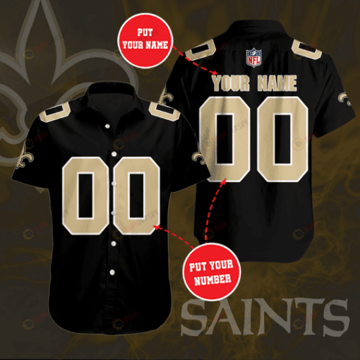 New Orleans Saints Custom Name And Number Curved Hawaiian Shirt