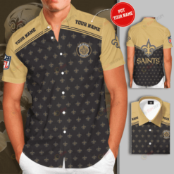 New Orleans Saints Custom Name Curved Hawaiian Shirt