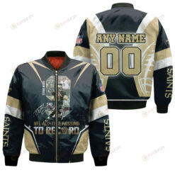 New Orleans Saints Drew Brees Touchdowns With Custom Name Number Bomber Jacket