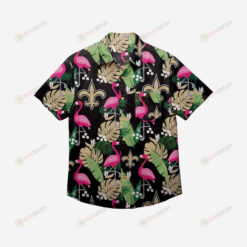 New Orleans Saints Floral Button Up Hawaiian Shirt