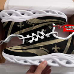 New Orleans Saints Logo Color Stripe Pattern Custom Name 3D Max Soul Sneaker Shoes