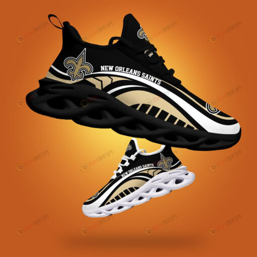 New Orleans Saints Logo Curve Line Pattern 3D Max Soul Sneaker Shoes