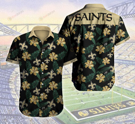 New Orleans Saints Logo Curved Hawaiian Shirt