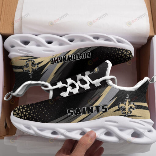 New Orleans Saints Logo Custom Name Pattern 3D Max Soul Sneaker Shoes