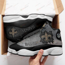 New Orleans Saints Logo Pattern Air Jordan 13 Shoes Sneakers In Black