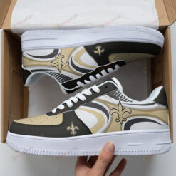 New Orleans Saints Logo Pattern Black Old Gold Air Force 1 Printed