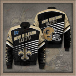 New Orleans Saints Logo Pattern Bomber Jacket