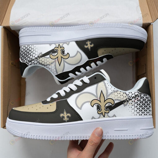 New Orleans Saints Logo Triangle Pattern Air Force 1 Printed