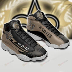 New Orleans Saints Pattern Air Jordan 13 Shoes Sneakers In Black And Brown