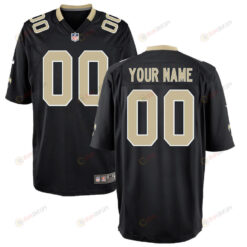 New Orleans Saints Youth Custom 00 Game Jersey - Black