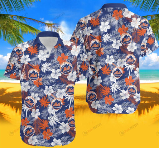 New York Baseball Team Coconut Tree Summer Hawaiian Shirt