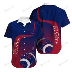 New York Giants Blue Fireball ??3D Printed Hawaiian Shirt