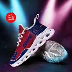 New York Giants Curved Line Custom Name 3D Max Soul Sneaker Shoes