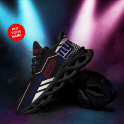 New York Giants Custom Name 3D Max Soul Sneaker Shoes In Black