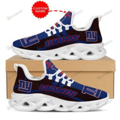 New York Giants Custom Name 3D Max Soul Sneaker Shoes In Black Blue