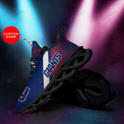 New York Giants Custom Name 3D Max Soul Sneaker Shoes In Blue