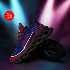 New York Giants Custom Name 3D Max Soul Sneaker Shoes In Red Blue