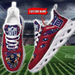 New York Giants Custom Name Player Illustration 3D Max Soul Sneaker Shoes