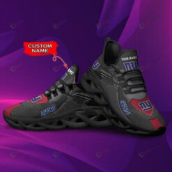 New York Giants Custom Name Red Black 3D Max Soul Sneaker Shoes