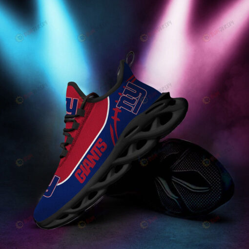 New York Giants Custom Name Red Blue 3D Max Soul Sneaker Shoes