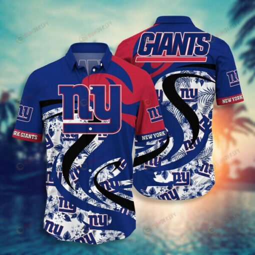 New York Giants Floral ??3D Printed Hawaiian Shirt