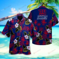 New York Giants Flower Floral Hawaiian Shirt