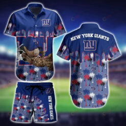 New York Giants Groot Curved Hawaiian Shirt Set Short Sleeve