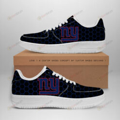 New York Giants Logo Beehive Pattern Air Force 1 Printed In Black