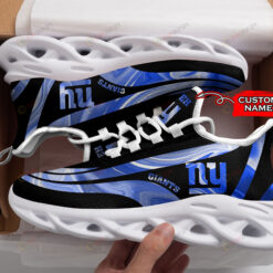 New York Giants Logo Color Stripe Pattern Custom Name 3D Max Soul Sneaker Shoes