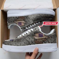 New York Giants Logo Cracked Metal Pattern Custom Name Air Force 1 Printed