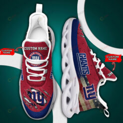 New York Giants Logo Flag Pattern Custom Name 3D Max Soul Sneaker Shoes