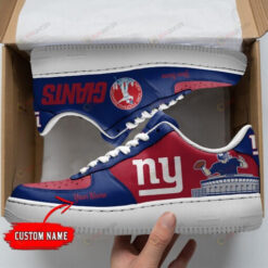 New York Giants Logo Illustration Image Pattern Custom Name Air Force 1 Printed