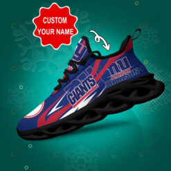 New York Giants Logo Line Pattern Custom Name 3D Max Soul Sneaker Shoes