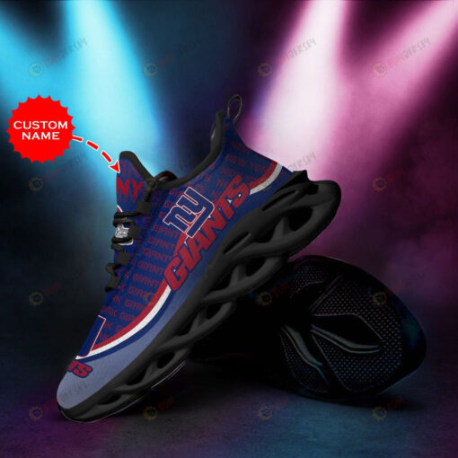 New York Giants Logo Pattern Custom Name 3D Max Soul Sneaker Shoes