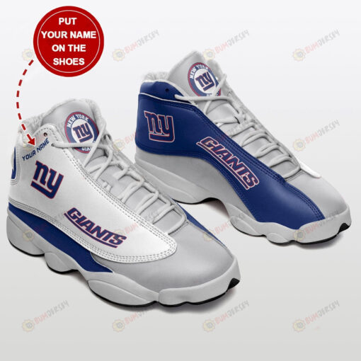 New York Giants Logo Pattern Custom Name Air Jordan 13 Shoes Sneakers