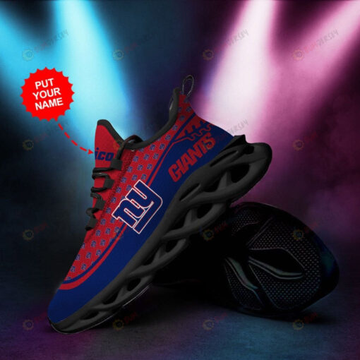 New York Giants Small Logo Pattern Custom Name 3D Max Soul Sneaker Shoes