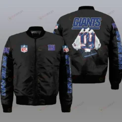 New York Giants Team Logo Bomber Jacket - Black
